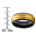 thumbnail image 4 of Metal Masters Mens Two-Tone Black Goldtone Hammered Brushed Tungsten Wedding Ring 8mm Comfort-Fit Band 10.5, 4 of 6