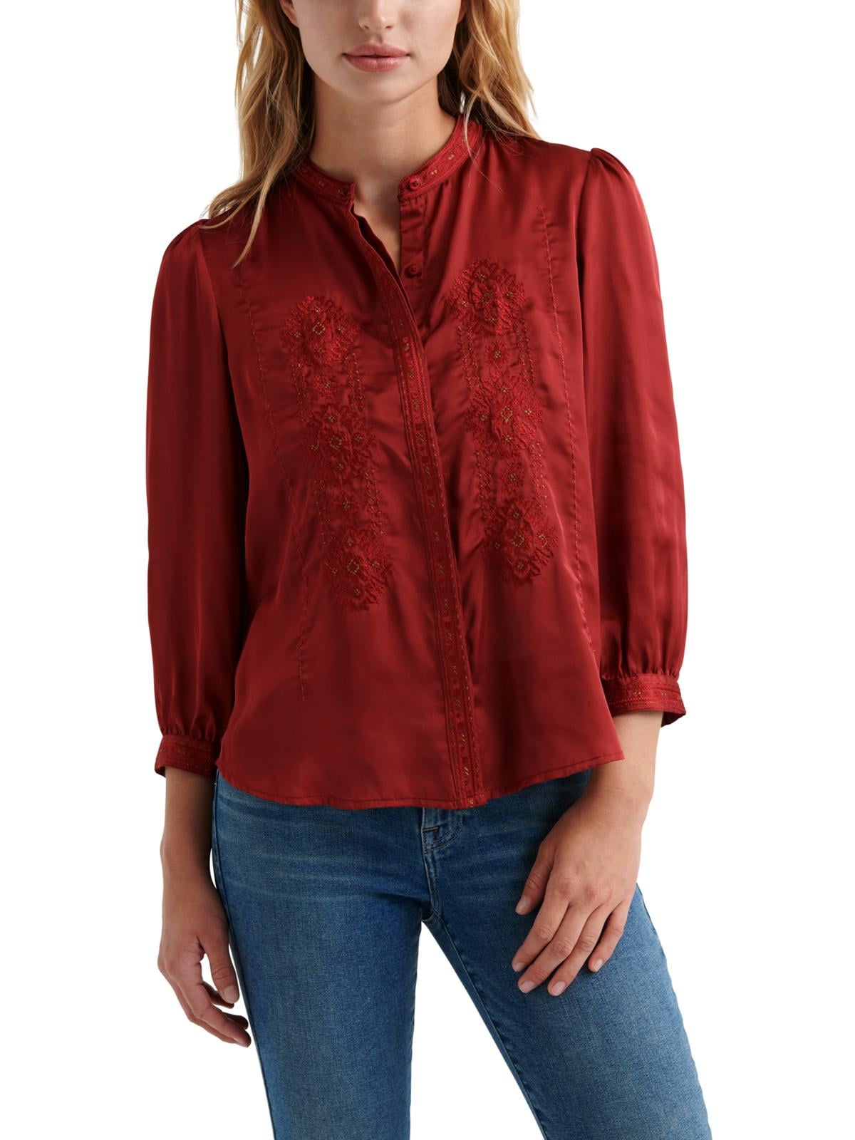 red button down shirts girls