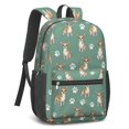 thumbnail image 2 of Chihuahua and Dog Paw Print Green 17" School Backpacks for Teens,Waterproof Oxford Fabric,S-Shape Padded Straps for School,Travel,Hiking,Camping, 2 of 6