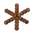 thumbnail image 6 of 6" Beaded Jack Sculpture - Contemporary Rustic Natural Brown Mango Wood Decorative Jack Figurine, 6 of 10