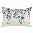 thumbnail image 2 of Blue Teal Eucalyptus Leaves Throw Pillow Cover, Pillowcase Protectors with Zipper, Breathable Decorative Lumbar Pillow Case Cover, Watercolor Vintage Botanical Pillow Shams for Couch Sofa 12x20Inch, 2 of 8