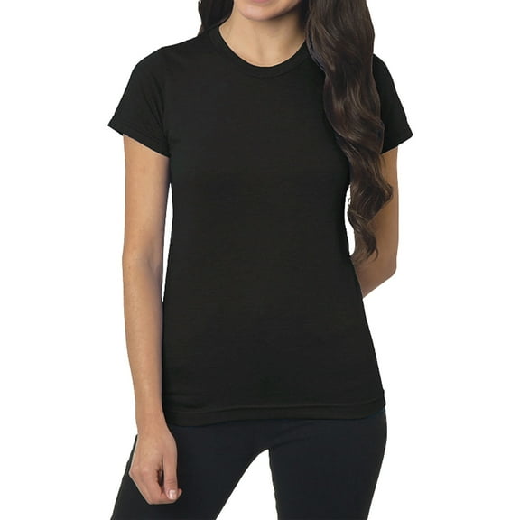 Made In USA Junior Fine Jersey Crew T-Shirt - Black 2XL