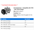 thumbnail image 2 of A/C Compressor - Compatible with 1994 - 2001 Acura Integra 1995 1996 1997 1998 1999 2000, 2 of 2