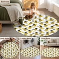 thumbnail image 5 of Round Area Rug 6 Ft, Summer Pineapple Washable Non-Slip Circle Carpet for Living Room/Bedroom, Tropical Plants Fruit Yellow Grey Blocks Low-Profile Indoor Mats Collection Rugs for Residential, 5 of 7