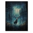 thumbnail image 3 of Designart "Midnight Magic The Blue Moose s Beauty I" Animals Print on Natural Pine Wood, 3 of 5