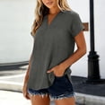 thumbnail image 2 of Kukoosong Women's Classic Polo Shirts Solid Color Short Sleeve Notch Neck with Button Placket for Summer Tennis and Sports, Casual and Preppy Polos for Women, 2 of 7