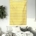 thumbnail image 3 of Yellow and White Tapestry, Diagonal Checkered Old Fashioned Retro Style Grid Mosaic Pattern, Wall Hanging for Bedroom Living Room Dorm Decor, 40W X 60L Inches, Yellow and White, by Ambesonne, 3 of 5