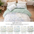 thumbnail image 3 of Exclusivo Mezcla Floral Queen Comforter Set, 3 Pieces Queen Size Lightweight Bedding Comforters, White Botanical Flowers Pattern, 3 of 7