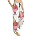 thumbnail image 2 of Naloa Sloth with Donuts1 Print Women’s Ultra-Soft Comfy Pajama Lounge Pants with Pockets & Drawstring, 2 of 8