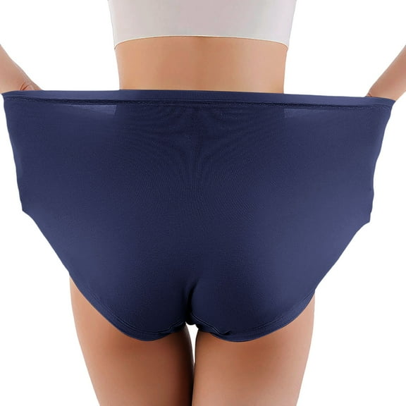 Panties for Women,High Waisted Panties Full Coverage Soft Comfortable Postpartum Plus Size Briefs Everyday Wear,Womens Underwear,Dark Blue,3XL