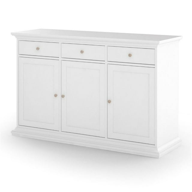 Tvilum Sonoma Contemporary 3 Door 3 Drawer Sideboard Drawers in White
