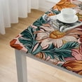 thumbnail image 5 of BANET Luxurious French Premium Velvet ,Orange Floral Decorative Table Cloth for Square Tables,Decoration Table Cover for Kitchen Parties Banquet Thanksgiving white, 5 of 8