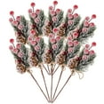 thumbnail image 1 of MasteelfCA ULTNICE 10 Pcs Petits Pics de Pin Artificiels Stimulation Aiguilles de Baies Ornements de Fleurs Rouges pour Arrangements Floraux de Noël Couronnes et Décorations de Vacances, 1 of 8