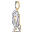 thumbnail image 2 of 10kt Yellow Gold Mens Round Diamond Q Drip Letter Charm Pendant 3 Cttw, 2 of 2