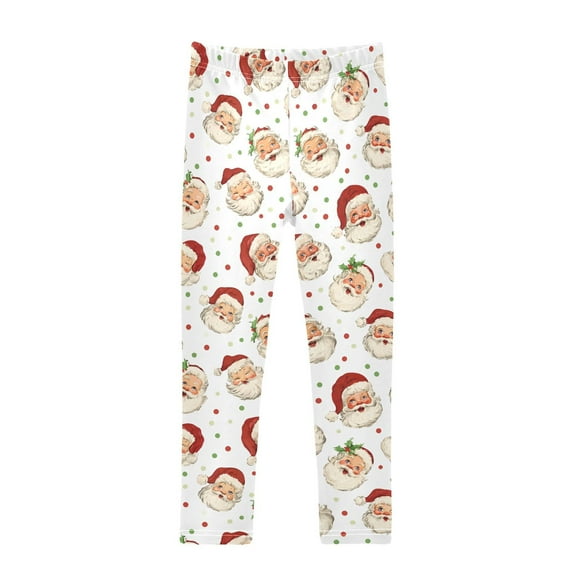 joogoo Girls' Leggings Vintage Santa Claus Yoga Pants 6T