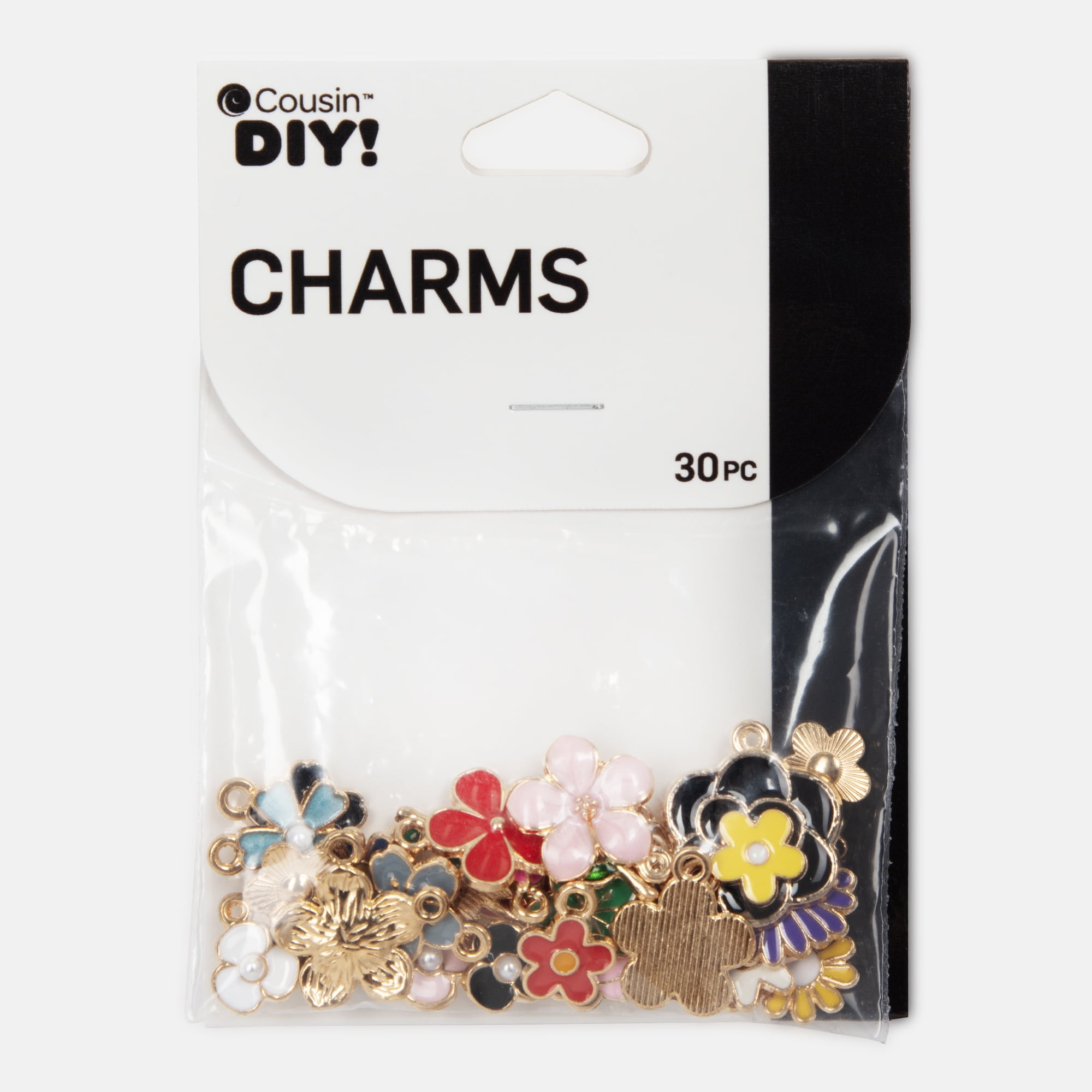 (2 pack) Cousin DIY Enamel Flower Charms, 30 Piece, Gold Metal, Adult, 0.05 lb, Model 69995731
