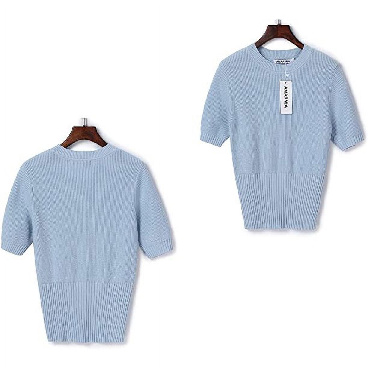 Lularoe Light Heathered Blue Ribbed Short Sleeve Open Face Cardigan Sweater