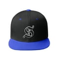 thumbnail image 2 of Daxton Classic Snapback Old English A to Z Numbers Initials Flat Bill Visor Cap-Black Royal Hat, Letter S, 2 of 3
