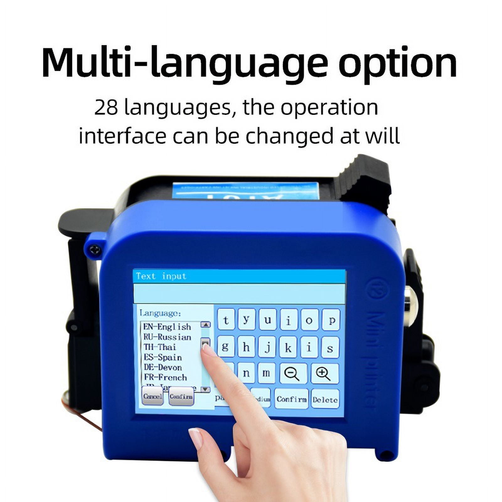 Portable Mini Label Printer 12.7mm Handheld Batch Number QR Code Packaging Bag Printing Encoder ,Versatile Surface Compatibility
