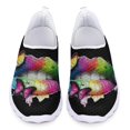 thumbnail image 1 of Zapatos casuales con estampado de labios y arte de moda para mujer, zapatillas de deporte de malla cómodas y ligeras de verano, zapatos planos sin cordones, 1 of 5