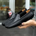 thumbnail image 2 of Men Luxury Trendy Casual Slip on Formal Loafers Men Moccasins Italian Black Male Driving Shoes Sneakers Plus Size Shoes Leather, 2 of 5