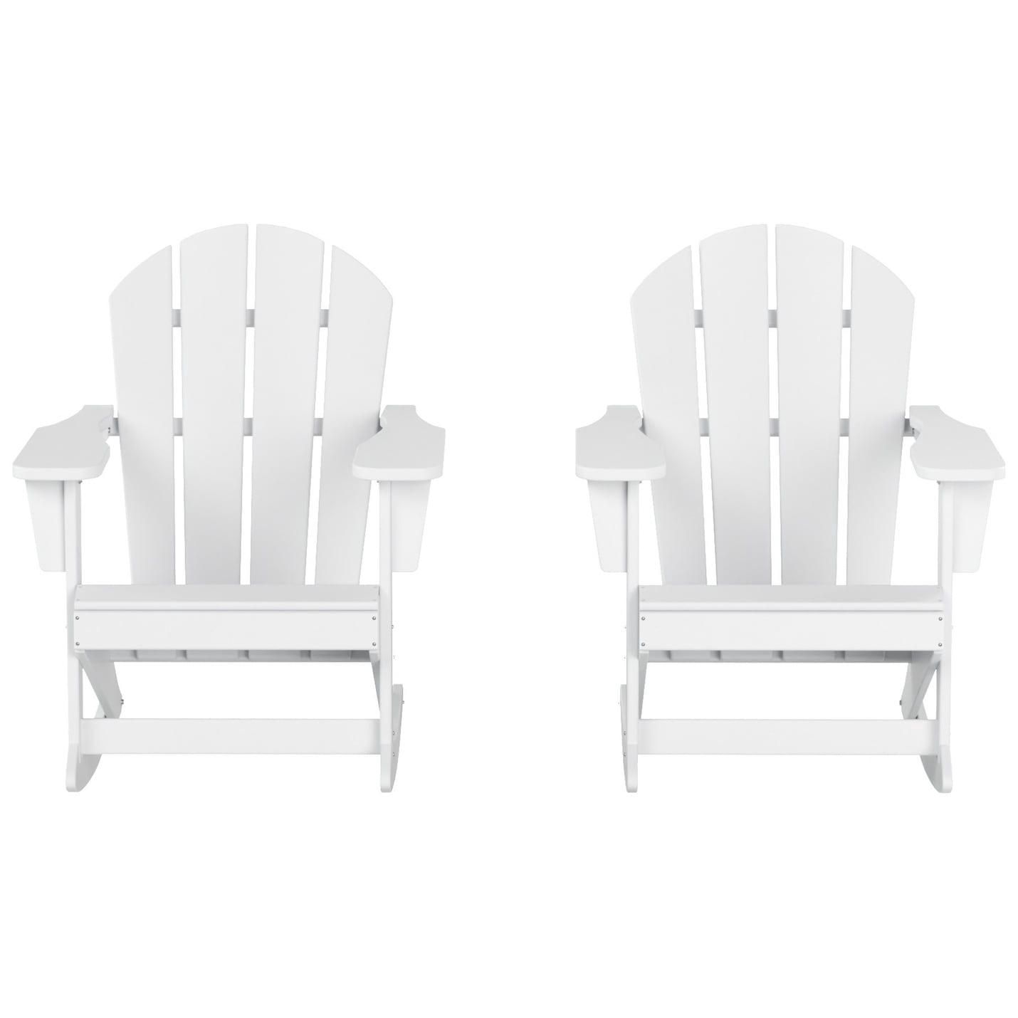 Polytrends  Laguna Hdpe All Weather Outdoor Patio Rocking Chair (Set of 2) White