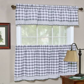 Woven Trends Farmhouse Curtains Kitchen Decor Buffalo Plaid