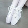 thumbnail image 4 of AUDeals Unisex Jazz Boots, Canvas Dance Shoes with Split Sole Comfort for Ballroom Training and Performance (White, 6.5), 4 of 4