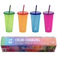 thumbnail image 3 of 12 Pack Manna Couleur Changeant Gobelets Réutilisables avec Ensemble de Paille, 3 of 3