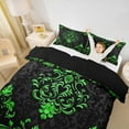 thumbnail image 2 of Manfei Victorian Damask Duvet Cover Toddler, Vintage Baroque Floral Bedding Sets Toddler Size, Black Green Comforter Cover Toddler, Breathable Bedroom Decor, Zipper Closure and Reversible 2 Pieces, 2 of 6