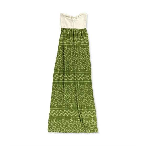Roxy Wild West Maxi vestido sin tirantes para mujer, verde, XS
