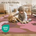 thumbnail image 4 of ODIKA 9'x12' Pink Brown Warm Floral Mid-Century Washable Area Rug Retro Blooming Pot Design with Flowing Shapes for Great Room, Indoor Concept, Large Living Low Pile, Flatwoven, 4 of 7