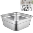 thumbnail image 2 of Cuenco para fregar de acero inoxidable, recipiente multiusos para fregadero, recipiente cuadrado grande para cocina, lavabo para lavar verduras, recipiente resistente para el hogar, 2 of 6