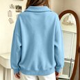 thumbnail image 6 of Hurxie Womens Oversized V Neck Fleece Sweatshirt Casual Long Sleeve Sweatshirts Collared Pullover Sweatshirts, 6 of 7