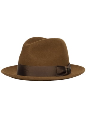 Wool Homburg Top Hat Western Pork Pie Hat for Dinner Outdoor Casual Wear