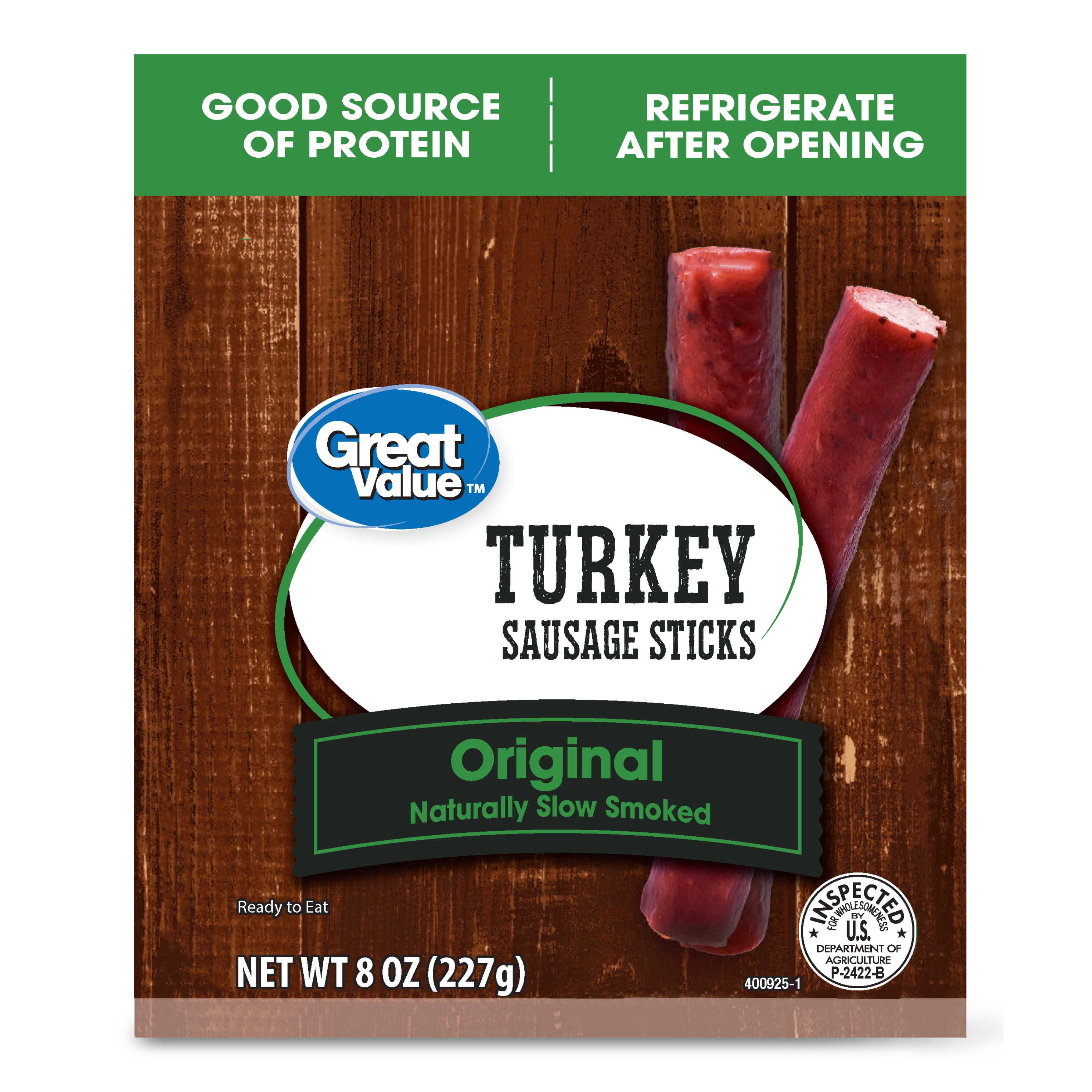 Great Value Original Turkey Sausage Sticks, 8 Oz.