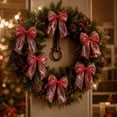 thumbnail image 4 of 12Pcs Iridescent Red Christmas Bow Ornaments, Large Sheer Fabric Bows for Christmas Tree Wreath Garland Gift Wrap Holiday Decor, 4 of 6