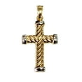 thumbnail image 1 of 14k Yellow Gold Twisted Cable Cross Mens Pendant, 25 X 15 mm, 1 of 1