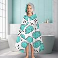 thumbnail image 6 of Cute Green Hedgehog Hooded Bath Towel，60"x35" for Ages 3 To 12 Kids, Quick Dry Lightweight Soft Microfiber Hood Beach Towel Cover Up for Kids, 6 of 7