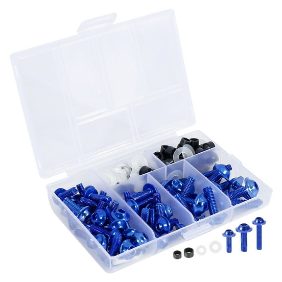 158pcs Blue Universal Aluminum Motorcycle Fairing Bolts Bodywork Screws