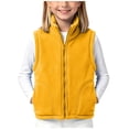 thumbnail image 4 of CAICJ98 Boys Girls Zip Up Fleece Jacket Kids Toodler Lightweight Outerwear Long Sleeve Mock Neck Coat with Pockets (Yellow,9-10 Years), 4 of 7