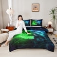 thumbnail image 4 of Homewish Video Game Bedding Comforter Set 2pcs for Boys Girls,Abstract Gamepads Twin Comforter Sets Microfiber,Futuristic Cubes Breathable Bedding Set,Ultra Soft Home Decor,Reversible, 4 of 8