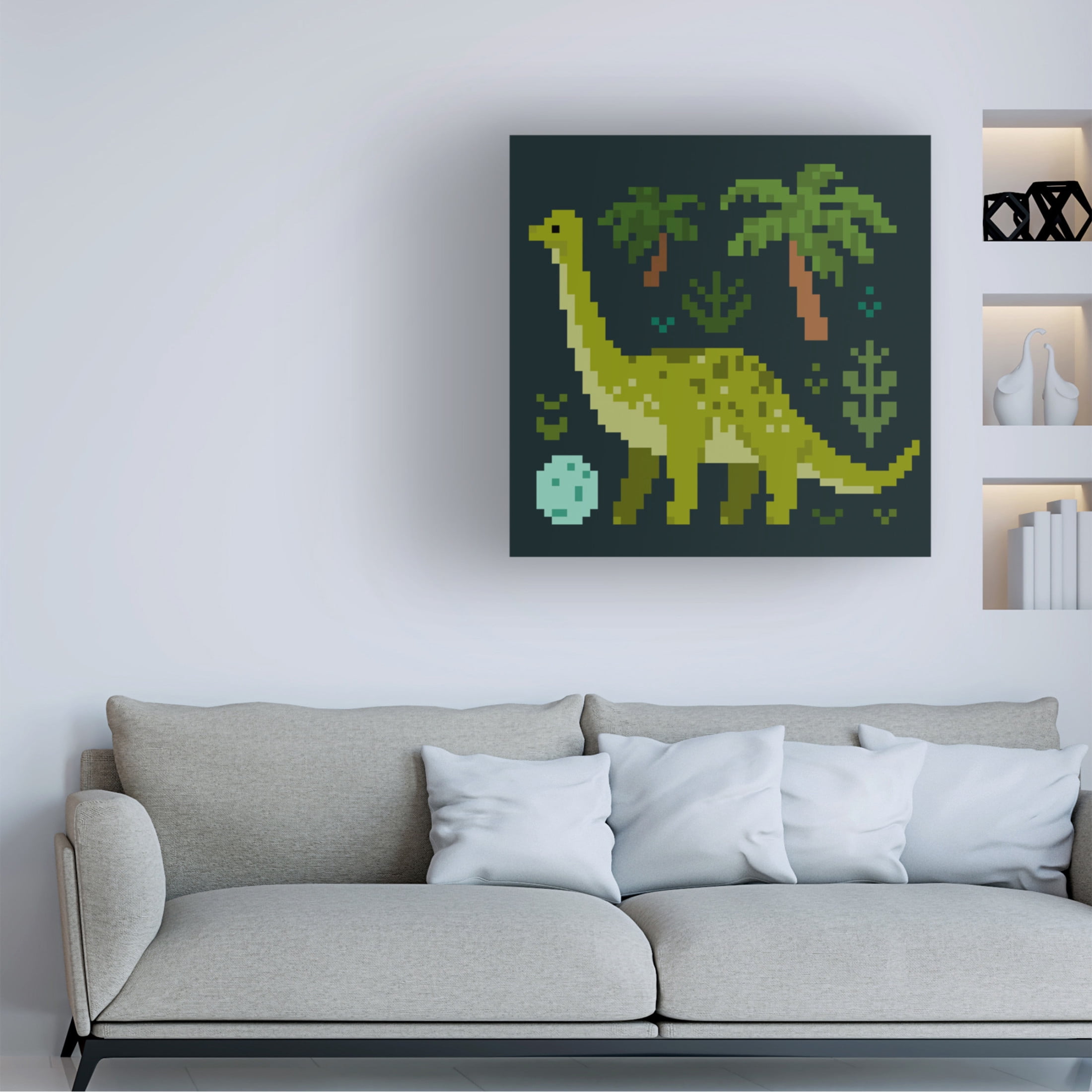Trademark Fine Art Victoria Barnes  Pixel Dinos IV Canvas Wall Art