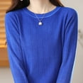 thumbnail image 3 of Ahdbta Womens Pullover Sweaters Fall Winter Lightweight Soft Long Sleeve Knitted Tops Casual Solid Color Crewneck Sweaters, 3 of 5