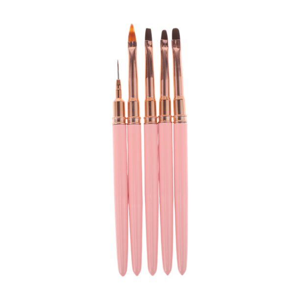 Conjunto Único de Pinceles Multifuncionales para Arte de Uñas para Diseño de Uñas Rosa Brillante