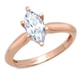 thumbnail image 7 of Solitaire Engagement Ring for Women - 1.5ct Simulated Blue Diamond in 14K Rose Gold Promise Ring, 7 of 7