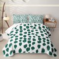 thumbnail image 2 of Erosebridal Simple Abstract Bed Spread Queen for Boys Girls, Green White Polkadots Print Queen Coverlet Set, 3pcs, 2 of 7