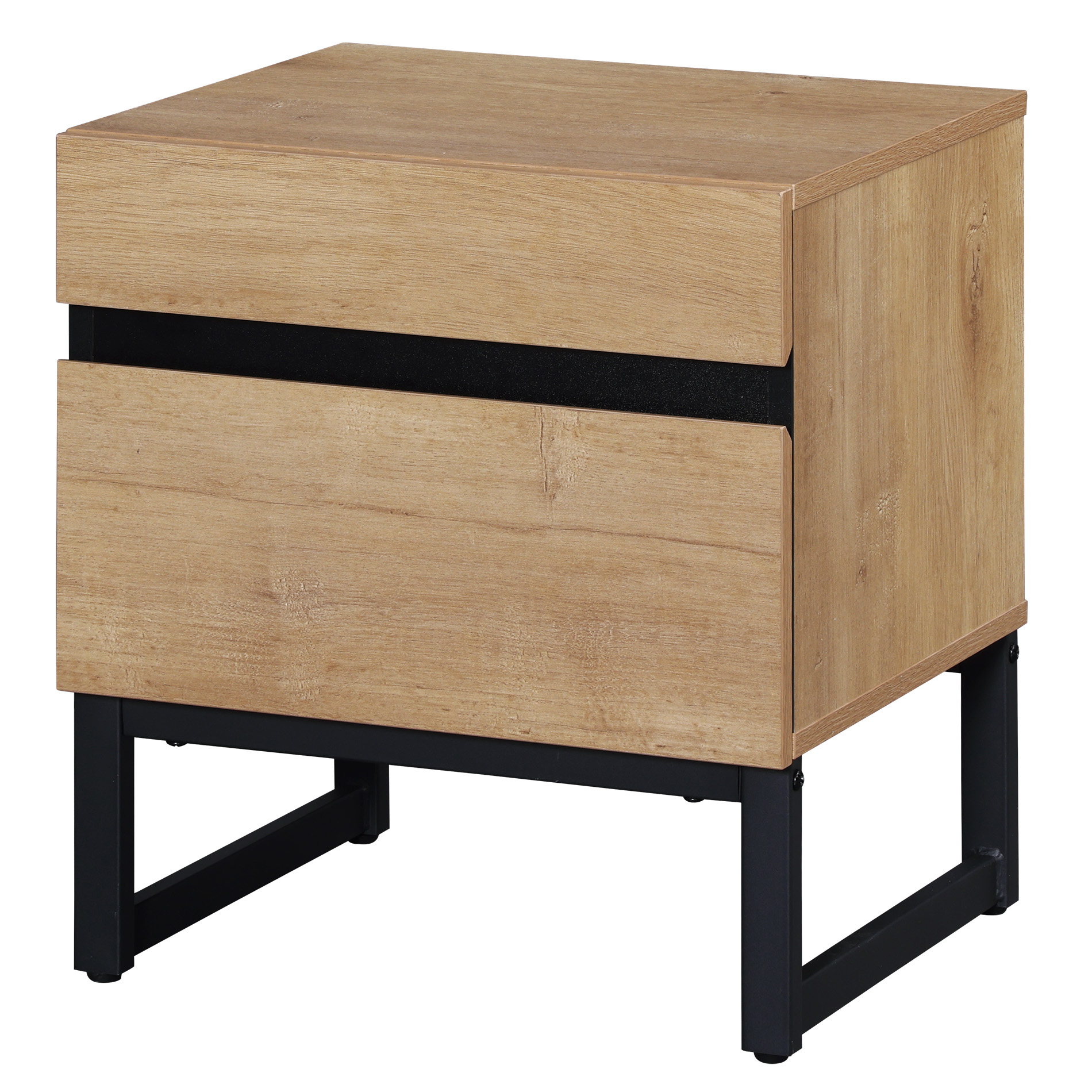 WAMPAT Modern End Table With 2 Drawers - Compact Sofa Side Table & Nightstand For Living Room & Bedroom