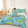thumbnail image 4 of Manfei Tennis Racket Queen Bedding For Boys,Ball Sport Bedding Comforter Set Queen,Cyan Fresh Tone,Reversible,7-Piece, 4 of 8