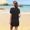 thumbnail image 5 of VITOMOR Swimsuit Coverup for Women Knitted Bathing Suit Cover Ups Sexy Hollow Out Sleeveless Beach Cover Up Mini Dress, Black, 5 of 8